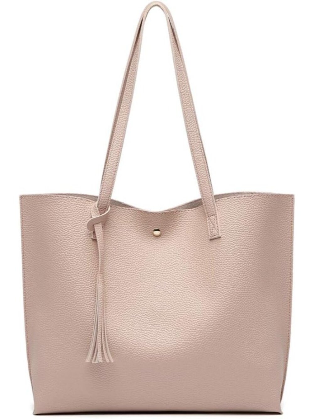 Women's Soft Faux Leather Tote Shoulder Bag from, Big Capacity Tassel Handbag